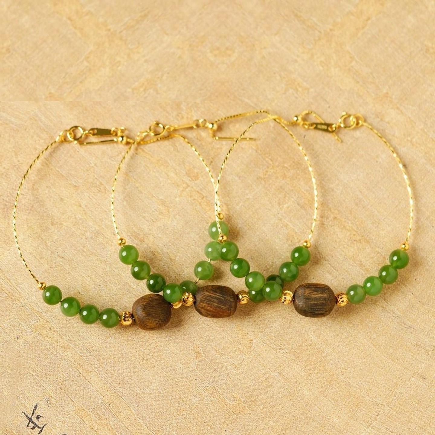 Russian Green Nephrite Jade Bracelet — nephrite jade, SKU D343