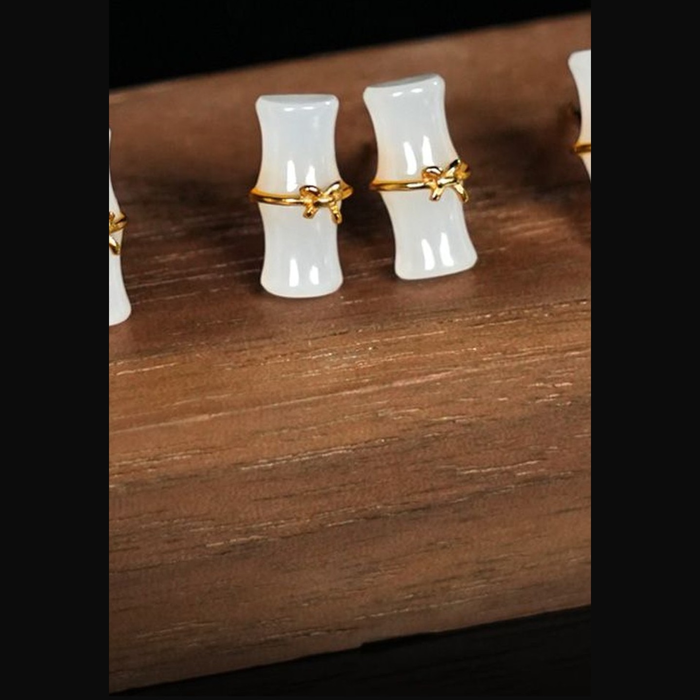 Qinghai White Nephrite Jade Earrings — nephrite jade, SKU D377
