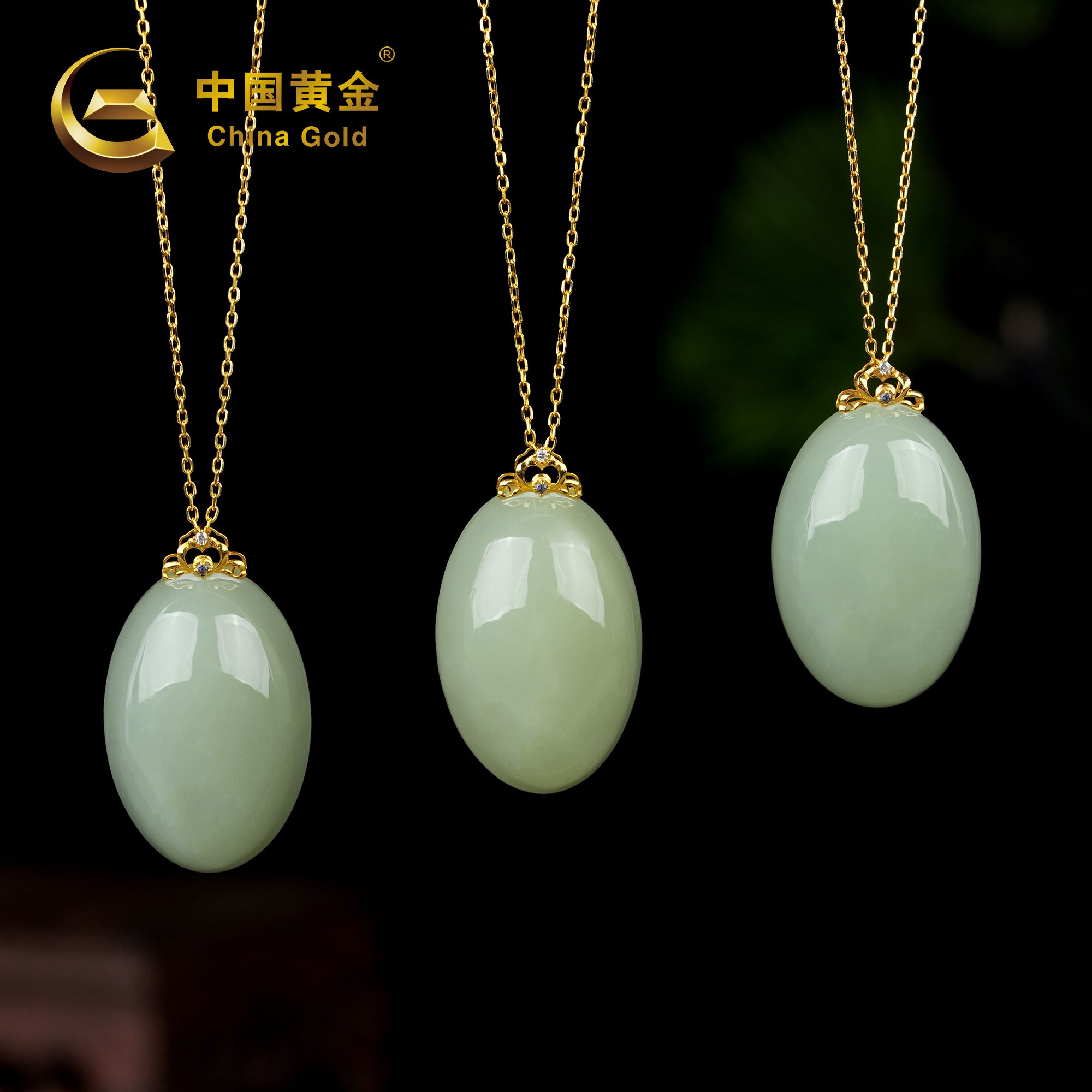 18K Gold Qinghai Hetian Nephrite Jade Pendant — Qinghai jade
