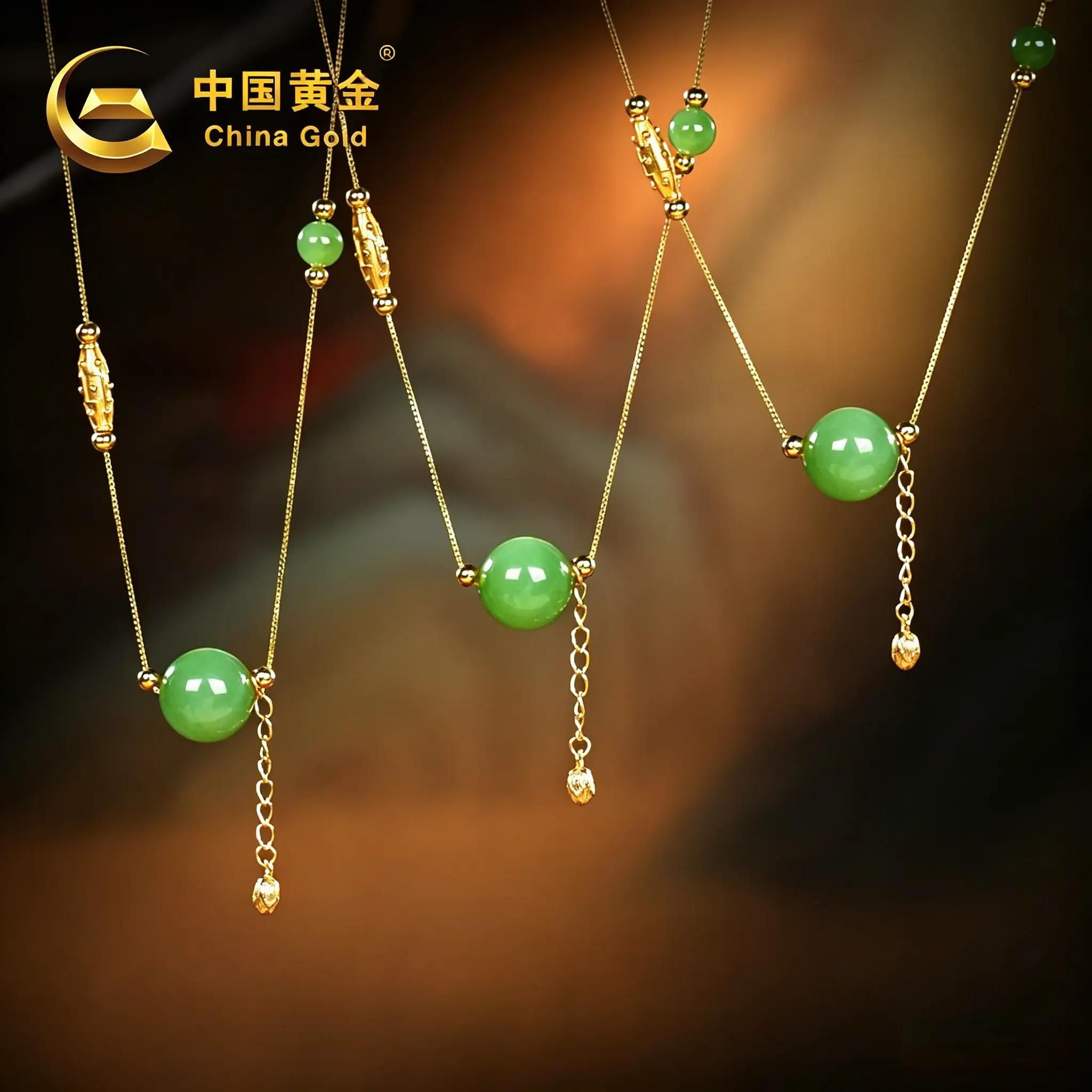 Russian Green Nephrite Jade Necklace — Russian jade