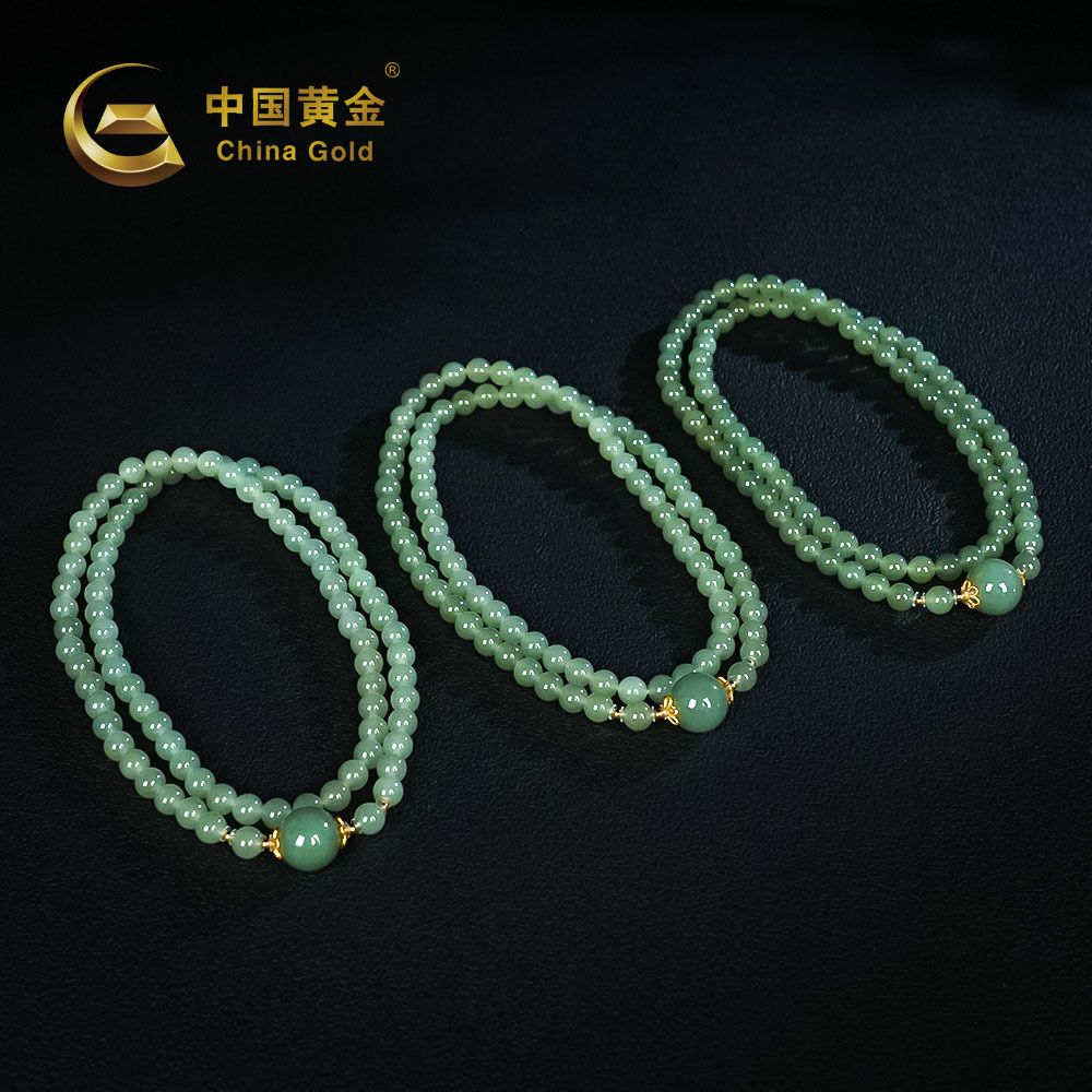 Xinjiang Hetian Nephrite Jade Beaded Bracelet — Xinjiang jade