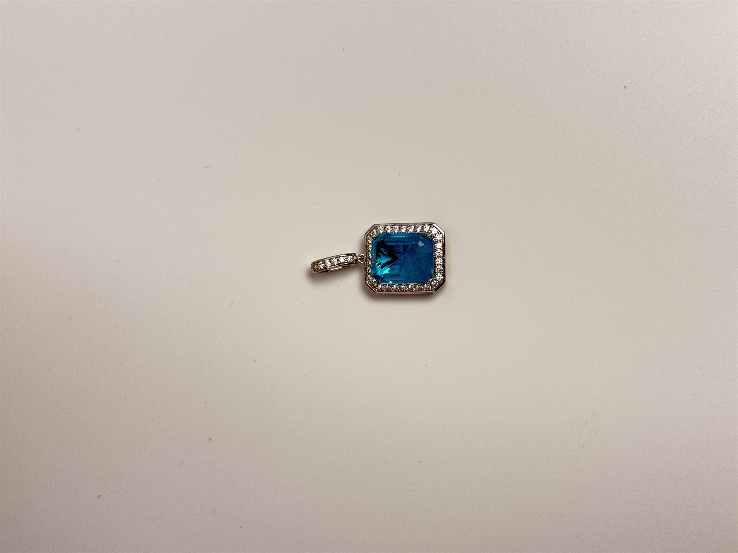 Blue Lab-created Glass Pendant (chain not included) — lab-created glass, SKU JW-002