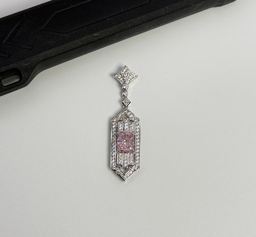 Pink Cubic Zirconia Pendant (chain not included) — cubic zirconia, SKU JW-003