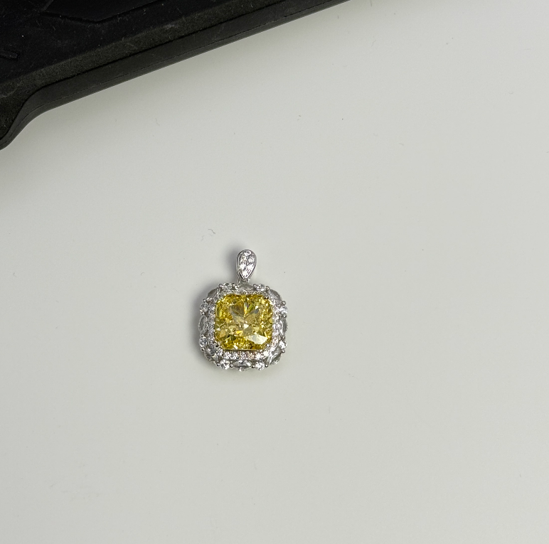 Yellow Cubic Zirconia Pendant (chain not included) — cubic zirconia, SKU JW-005