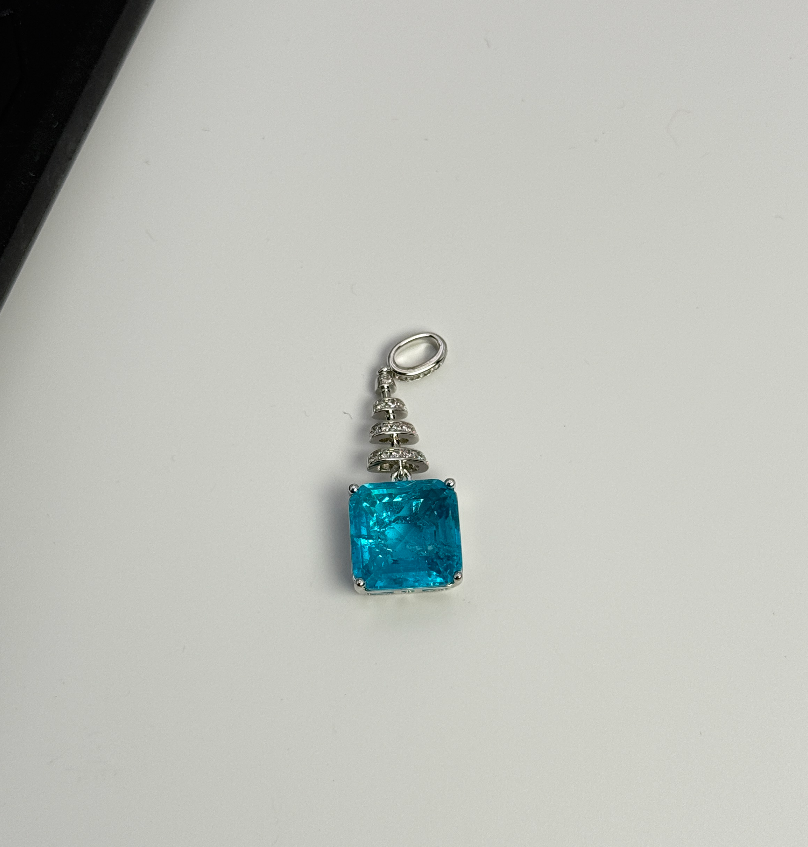 Blue Lab-created Glass Pendant (chain not included) — lab-created glass, SKU JW-008