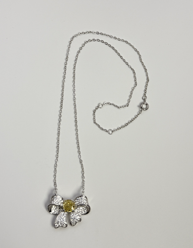 Yellow Cubic Zirconia Necklace — cubic zirconia, SKU JW-011