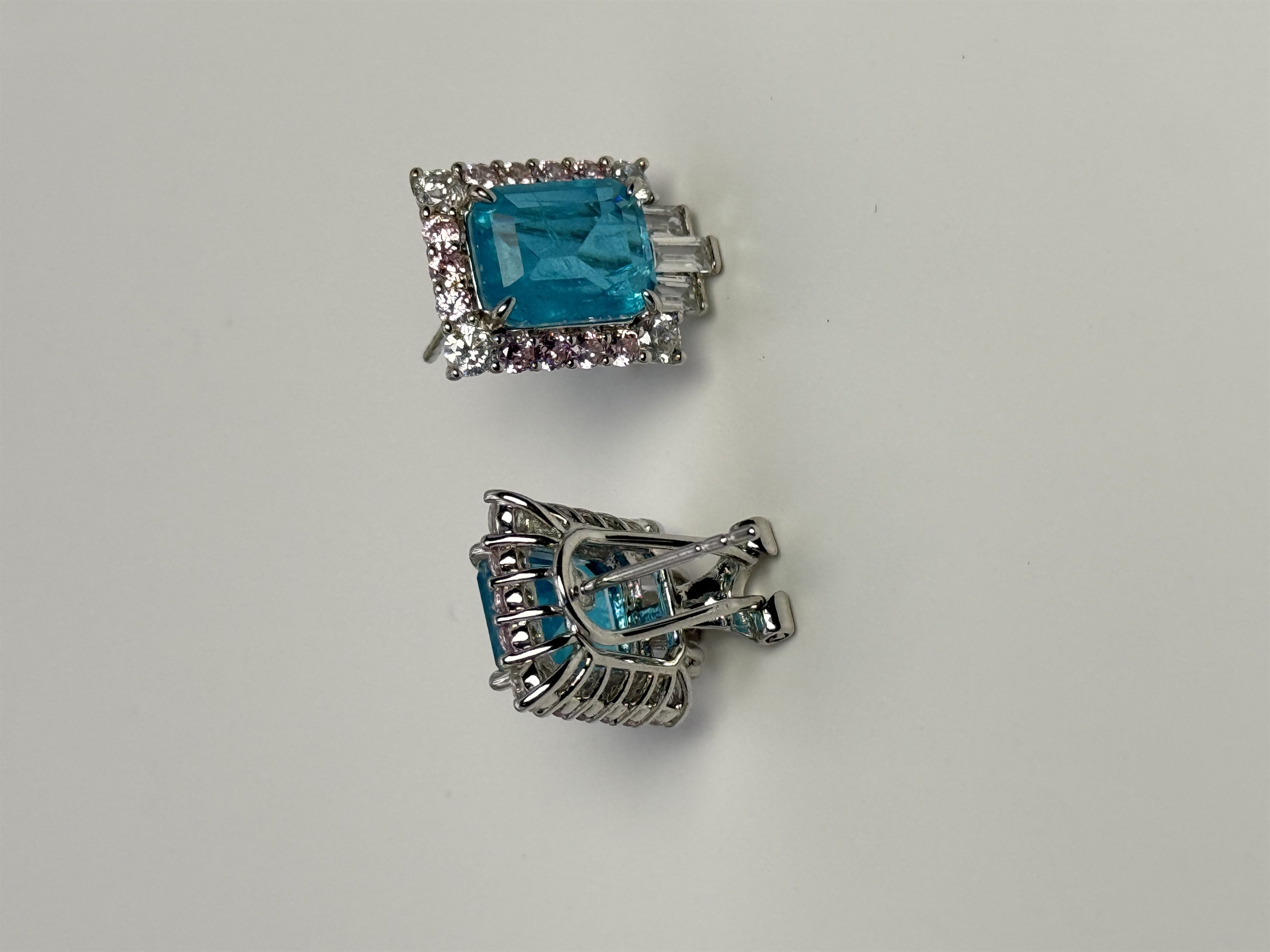 Blue Lab-created Glass Earrings — lab-created glass, SKU JW-018