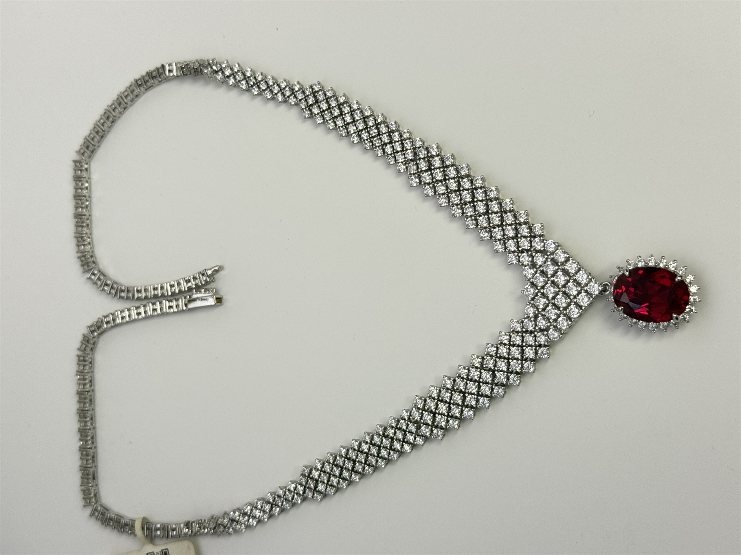Red Lab-created Ruby Necklace — lab-created ruby, SKU JW-020