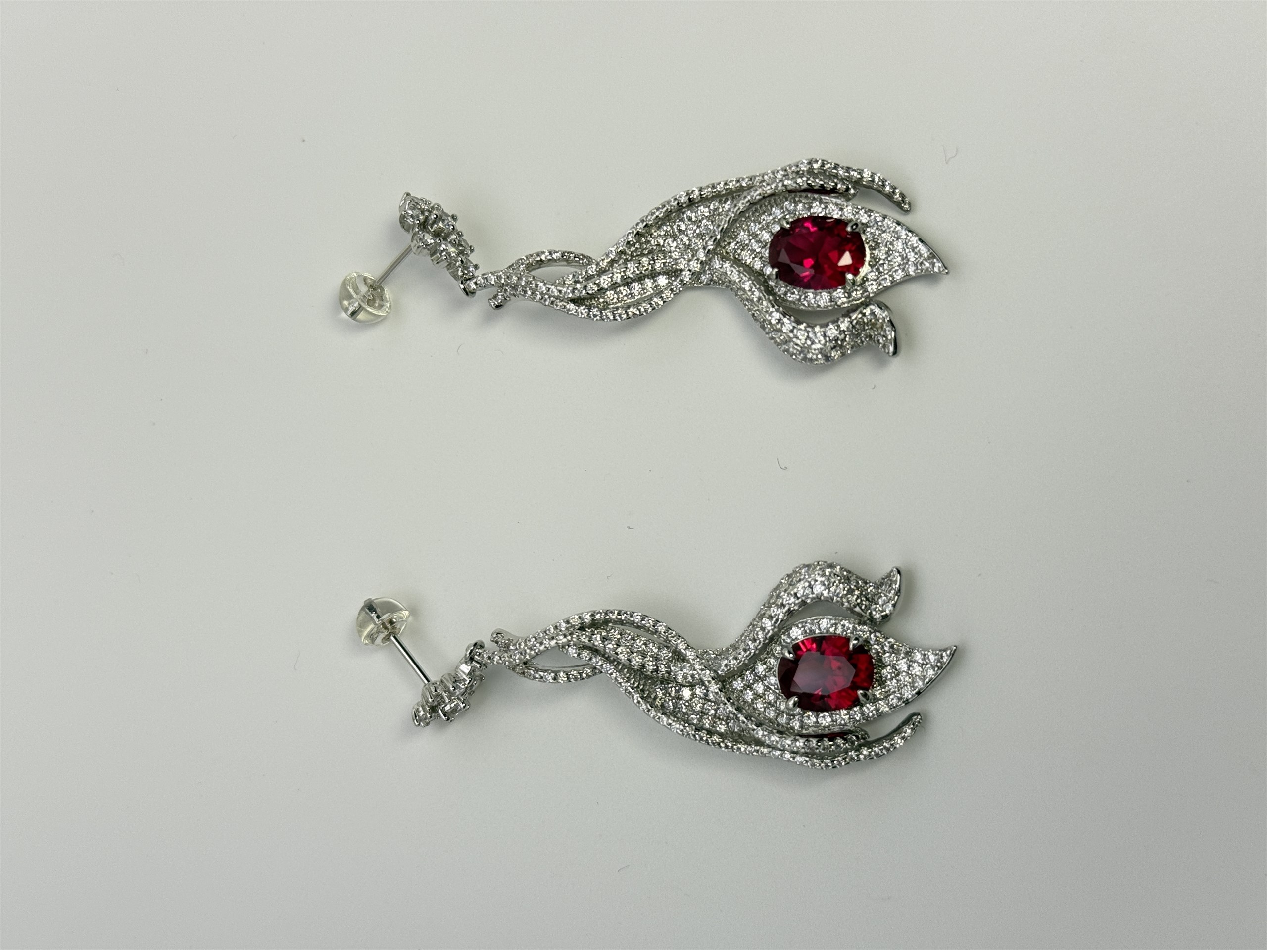 Red Lab-created Ruby Earrings — lab-created ruby, SKU JW-023