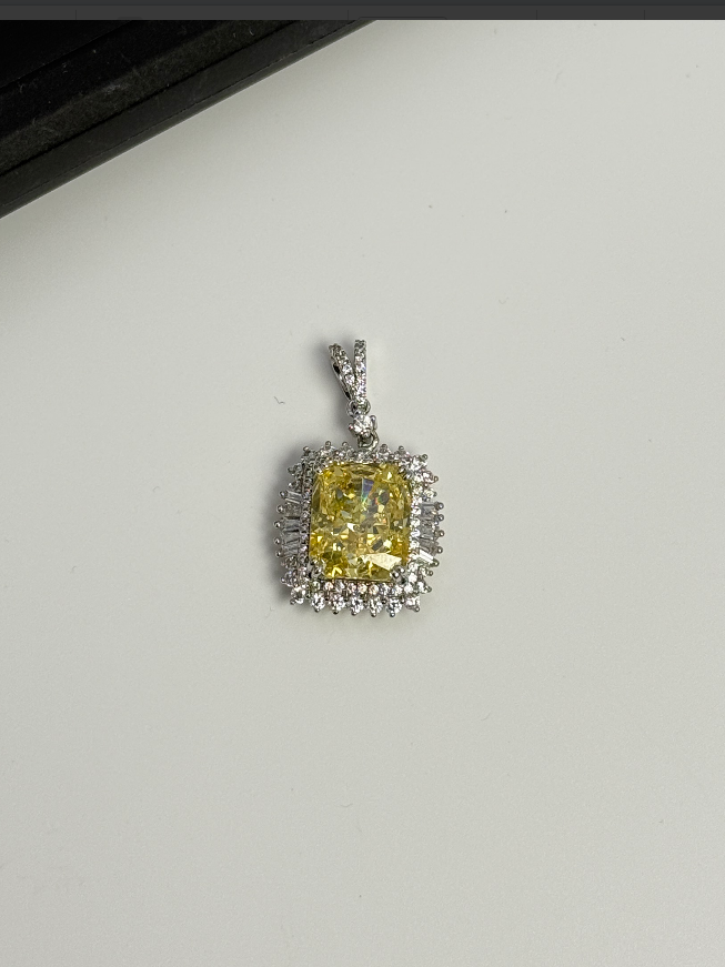 Yellow Cubic Zirconia Pendant (chain not included) — cubic zirconia, SKU JW-024