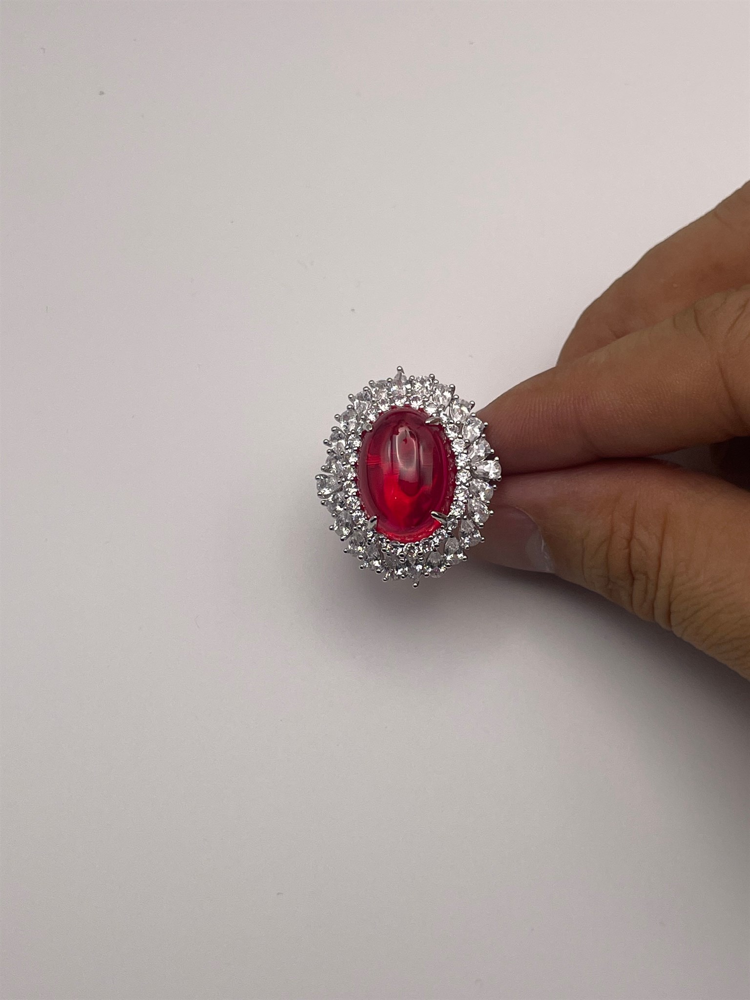 Red Lab-created Ruby Ring — lab-created ruby, SKU JW-025