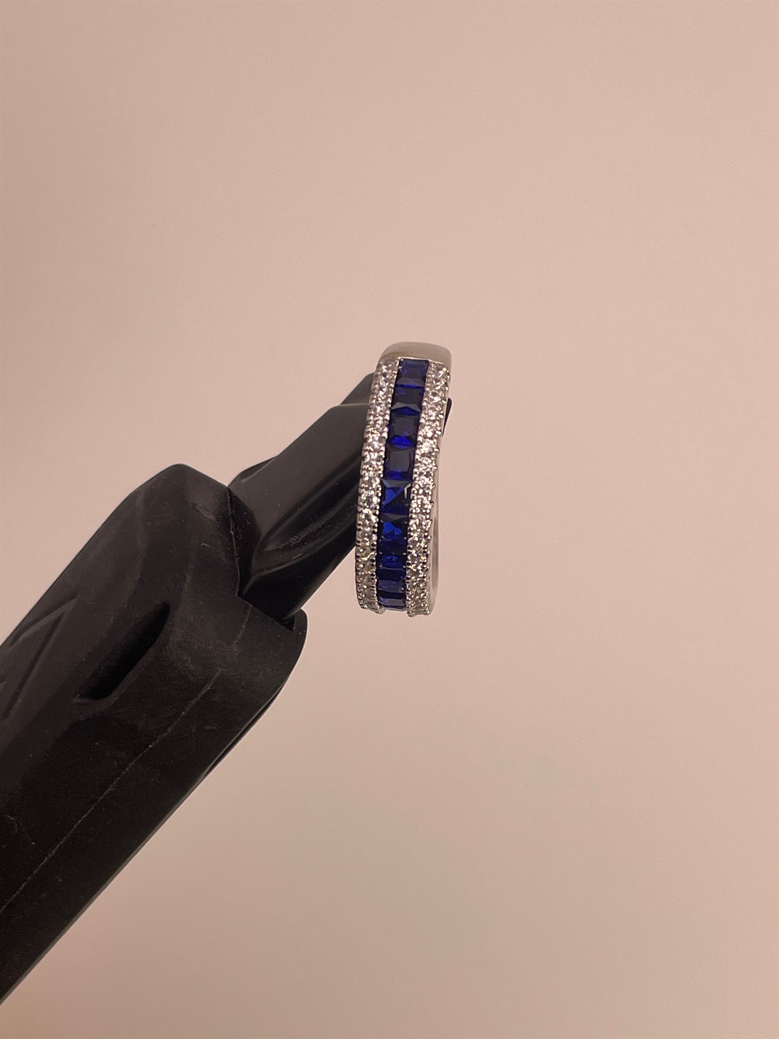 Blue Lab-grown Sapphire Ring — lab-grown sapphire, SKU JW-036