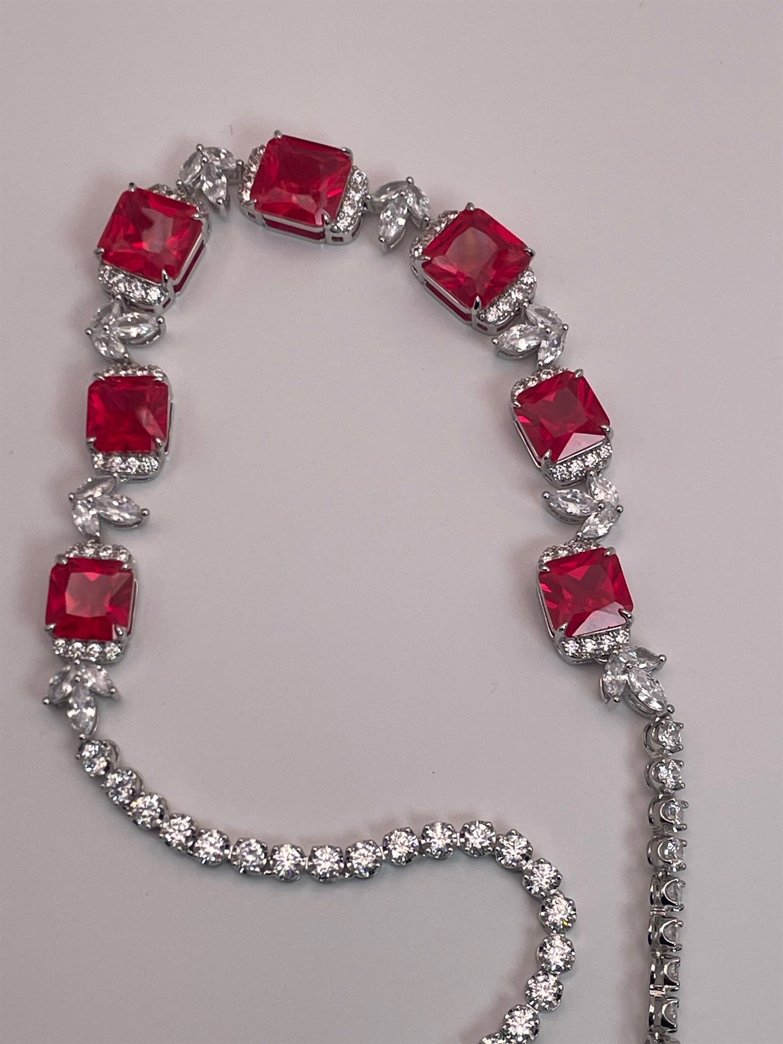 Red Lab-created Ruby Necklace — lab-created ruby, SKU JW-048