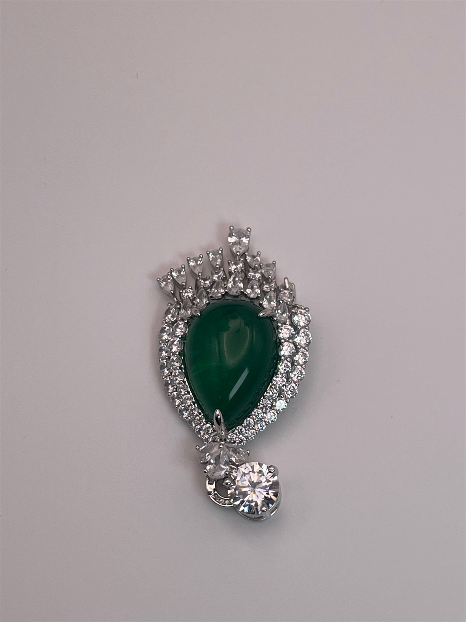 Green Lab-created Glass Pendant (chain not included) — lab-created glass, SKU JW-049