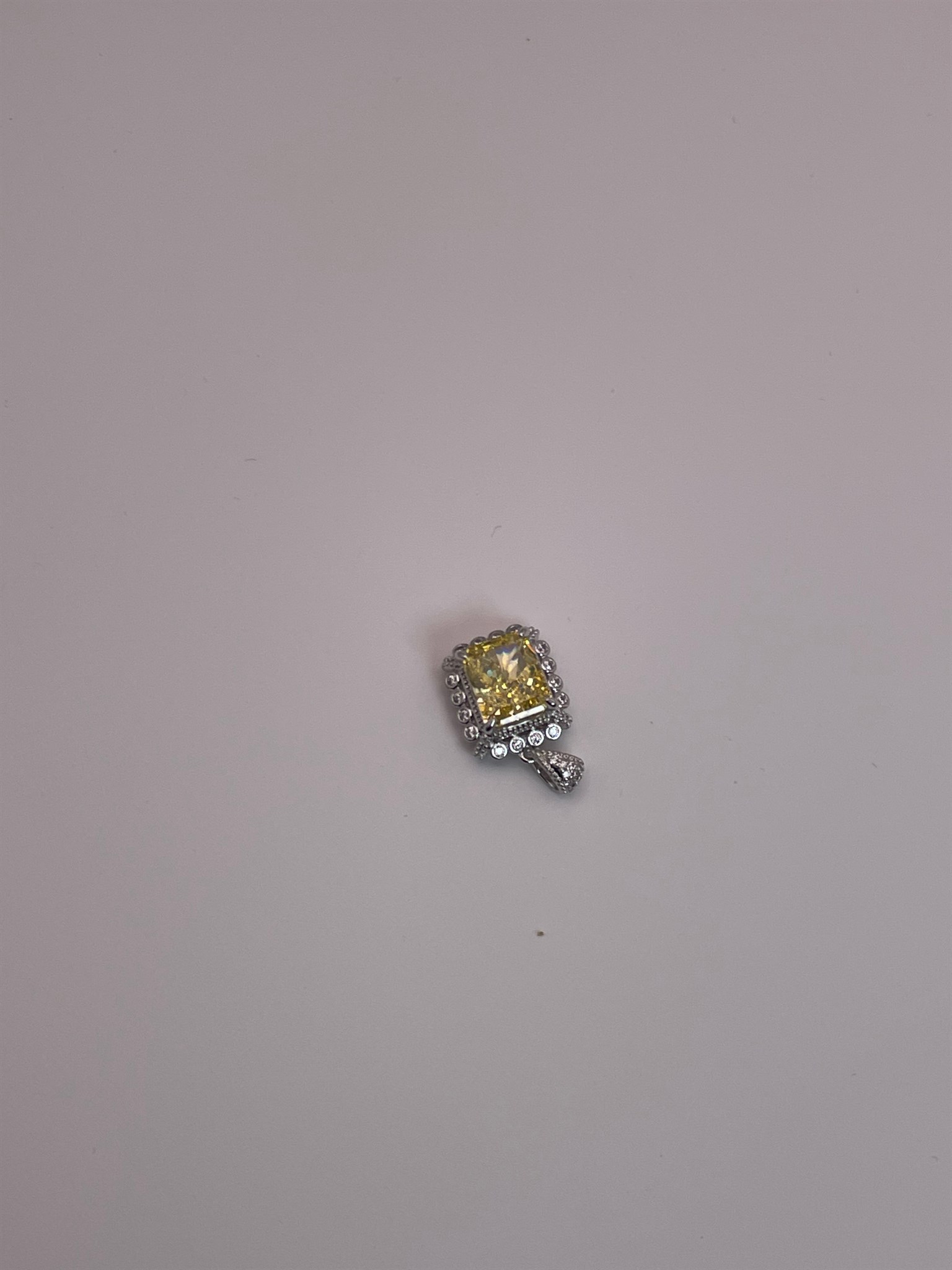 Yellow Cubic Zirconia Pendant (chain not included) — cubic zirconia, SKU JW-071
