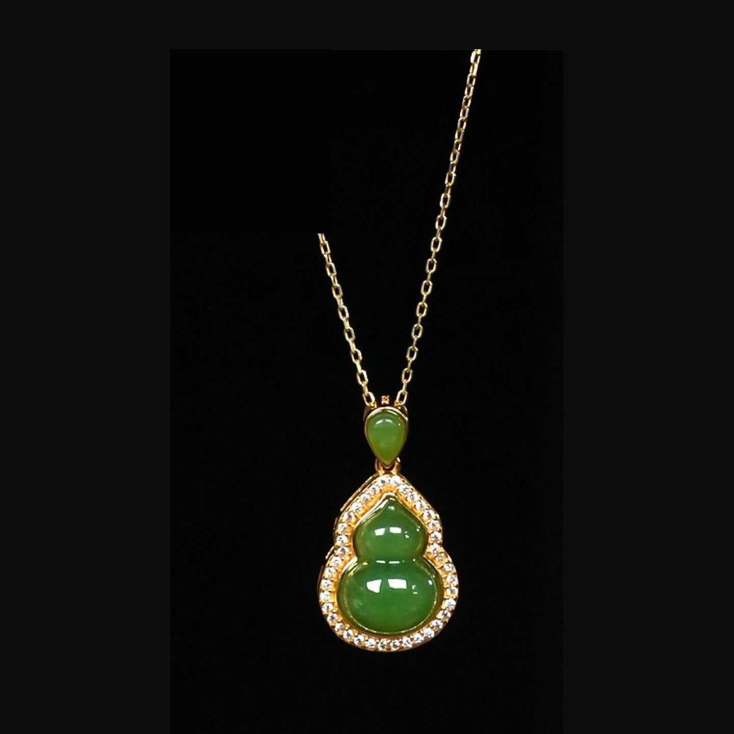 Russian Green Nephrite Jade Pendant — nephrite jade, SKU Z729