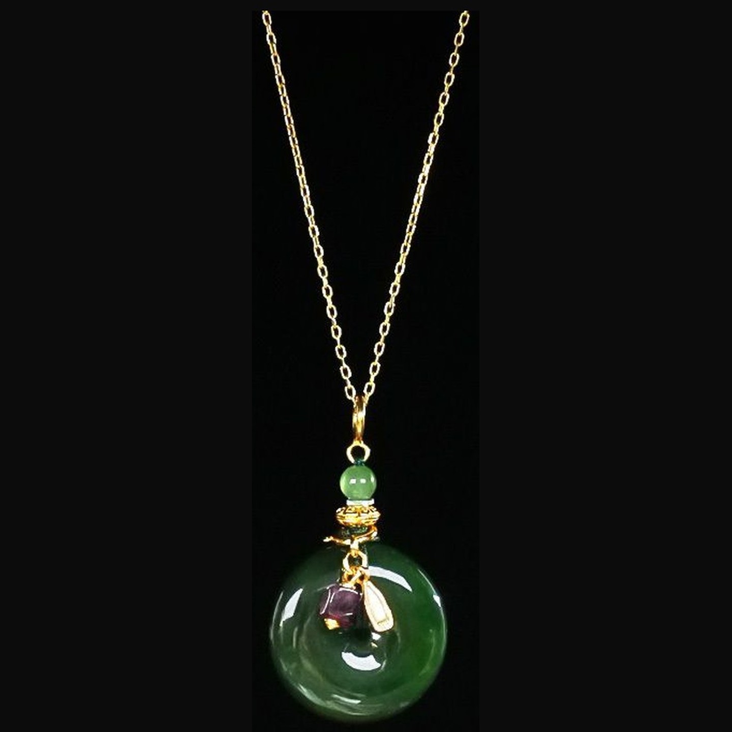 Russian Green Nephrite Jade Pendant — nephrite jade, SKU Z764